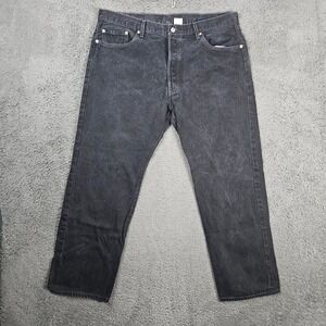 Levis 501 Mens 40x30 Black Acid Wash Straight Leg Button Fly Jeans Vintage Y2K